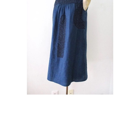Madewell Blue Linen Mercado Shift Dress, L - Picture 7 of 8